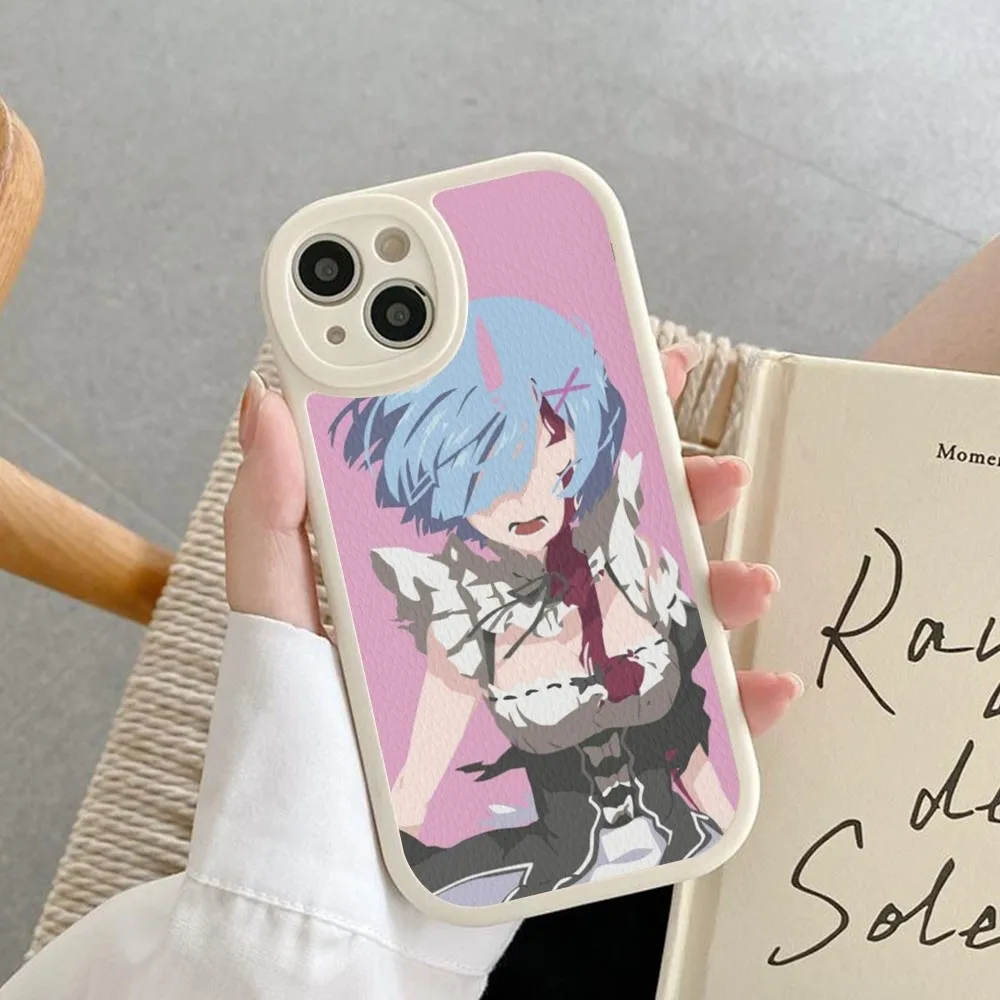 Чехол для телефона RE ZERO Ram Rem из твердой кожи iPhone 14 13 12 Mini 11 Pro Max Xs X Xr 7 8 Plus 6 6s