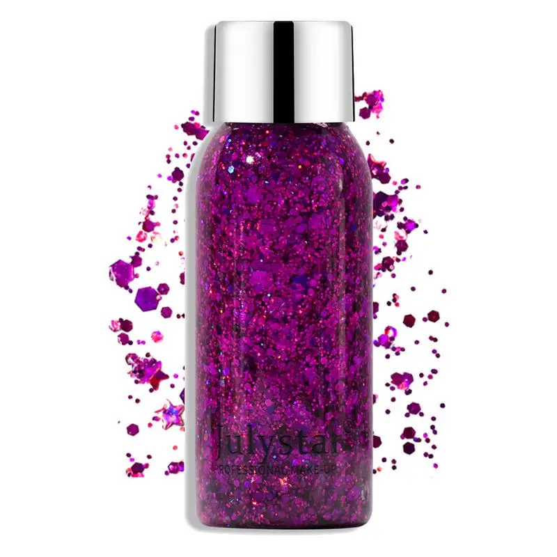 

Glitter Body Gel Glitter Face Gel For Women & Girls Festival Glitter Cosmetic Face Hair Nails Makeup Long Lasting Sparkling