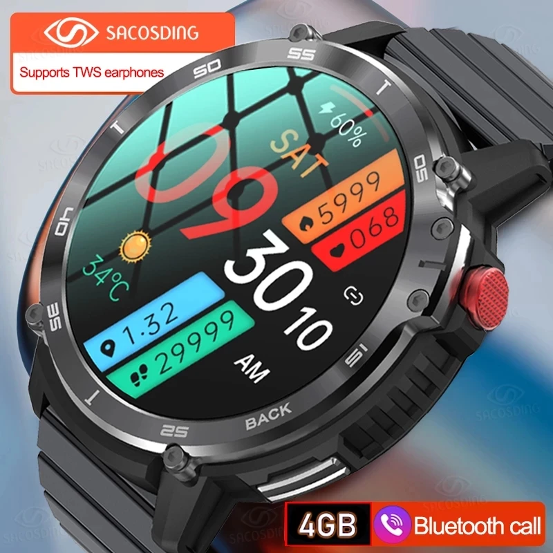 

Nieuwe Lokale Muziek Smartwatch 4G Geheugen Horloges Sport IP68 Waterdichte Slimme Horloge Mannen Bluetooth Call Horloge Mannen