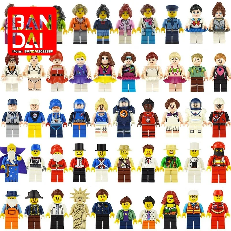 

Bandai Lego Minifigures Small Particle Assembly Toy Ninjago Doll Military Weapon Chicken-Eating Police Style Random