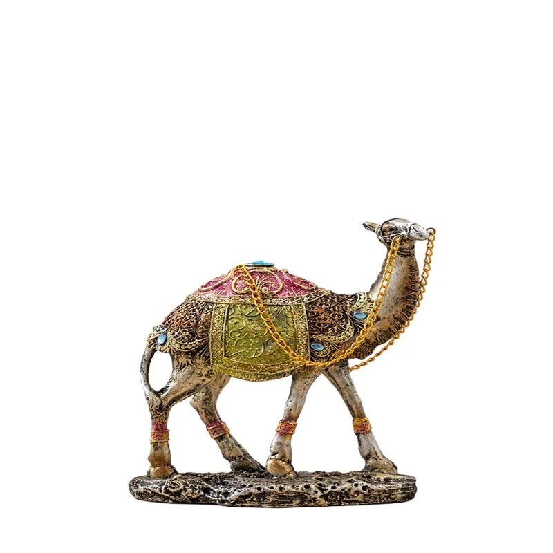 Винтажная миниатюрная самодельная фигурка верблюда из каучука с цветным