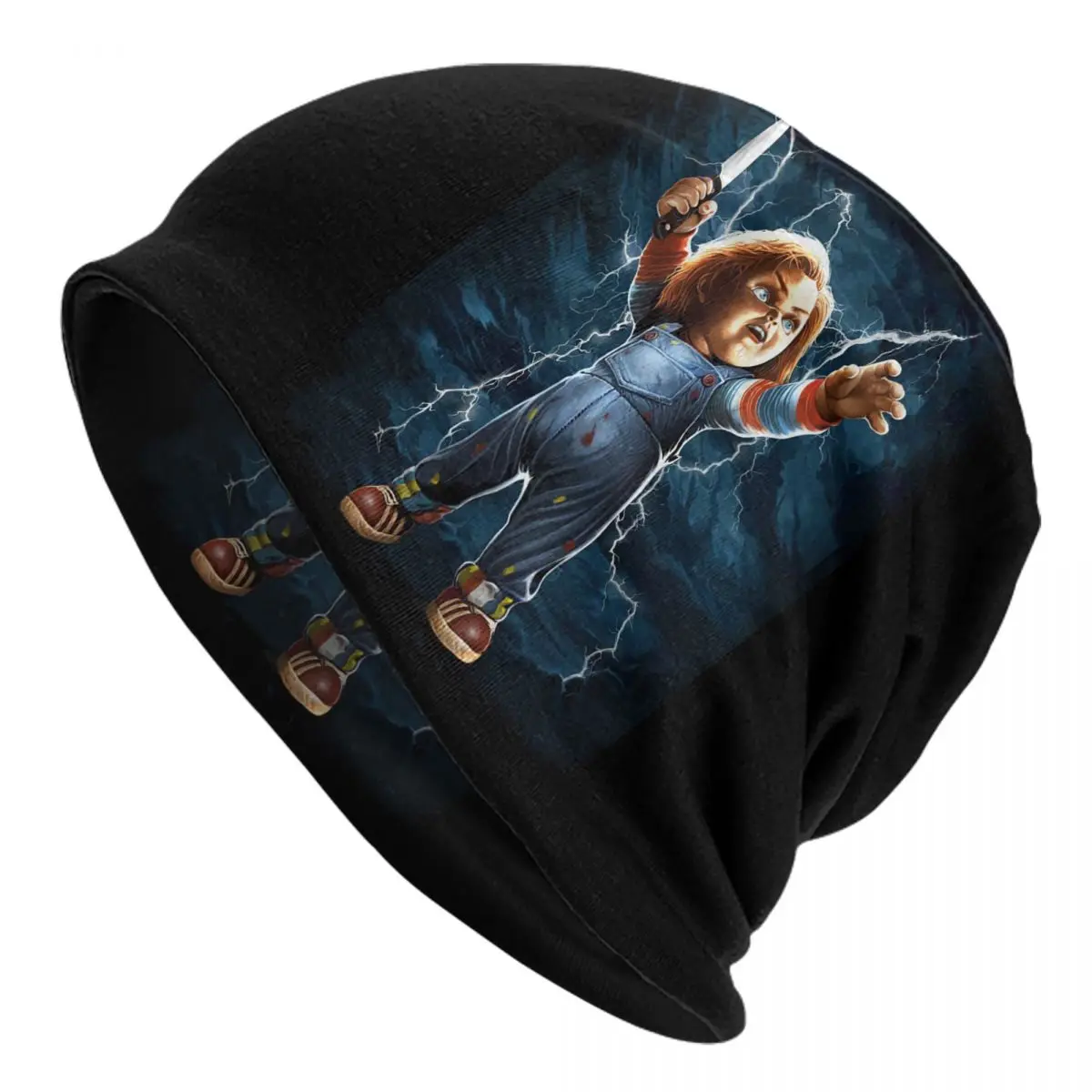 

Chucky Childs Play Skullies Beanies Hat Horror Movie Mistery Goth Unisex Outdoor Caps Warm Dual-use Bonnet Knitted Hat