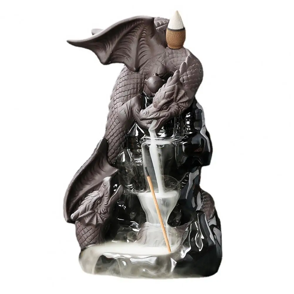 

Practical Heat-Resistant Exquisite Antique Dragon Backflow Censer Burner Waterfall Incense Holder Backflow Censer Holder