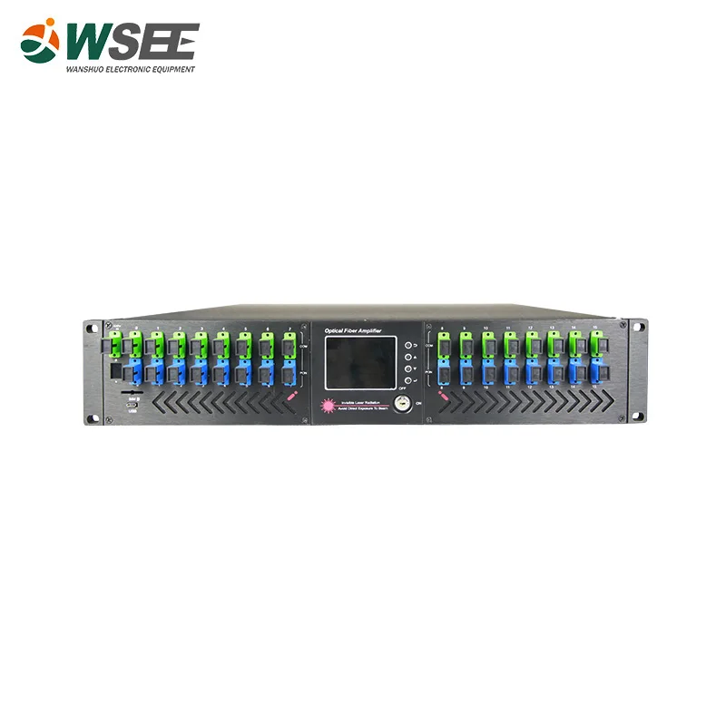 

Free Shipping High Power WDM EDFA FTTH 2U CATV Network 16 Ports PON Optical Fiber Amplifier 17dbm 18dbm Factory direct sale