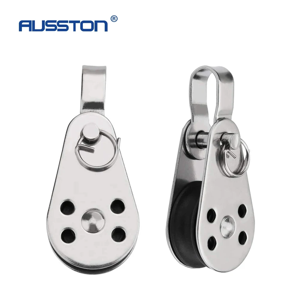 

Sheave Block 316 Stainless Steel Single Wheel Pulley 180 Degree Swivel Pulley Roller for Yacht Dock Wire Rope Anchor Trolley