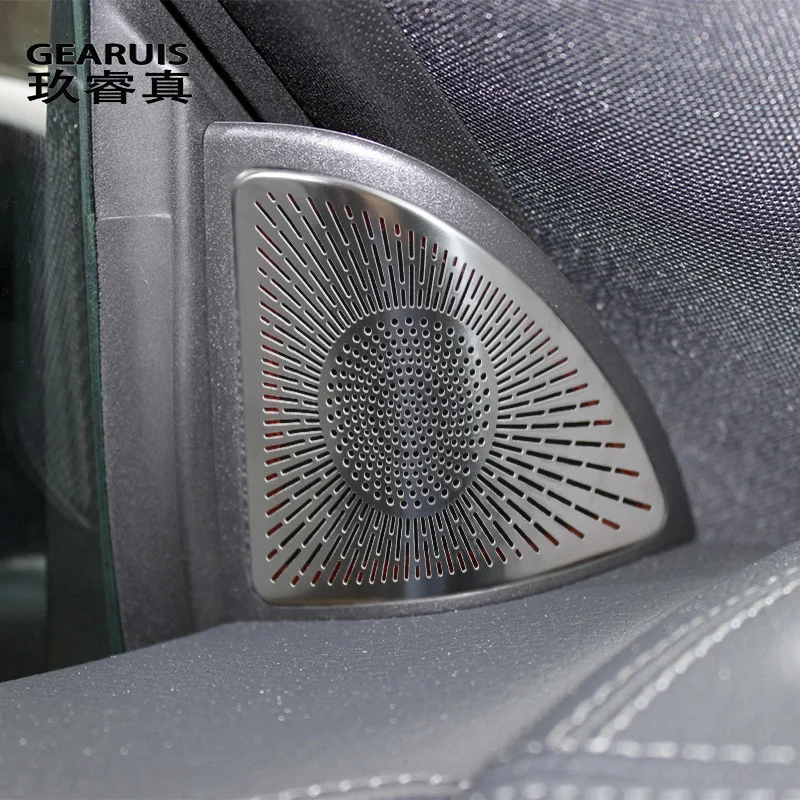 Etiqueta engomada del altavoz de la ventana B del Altavoz del coche para Mercedes Benz CLA C117 X117 W117 2013-2019, accesorios de la cubierta del Audio de la puerta del coche