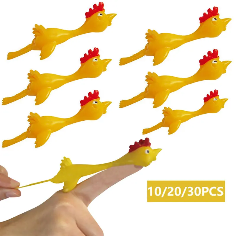 

10/20/30 шт. Новинка, игрушки для пальцев с катапультой, Стрейчевые летающие Смешные липкие игрушки, стрейчевая Рогатка, мух, смех, индейка