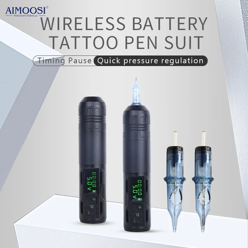 Aimoosi Tattoo Machine Body Art Tattoo Gun Tattoo Supplies Permanent  Makeup Wireless Tattoo Pen Needles Kit Beauty Health