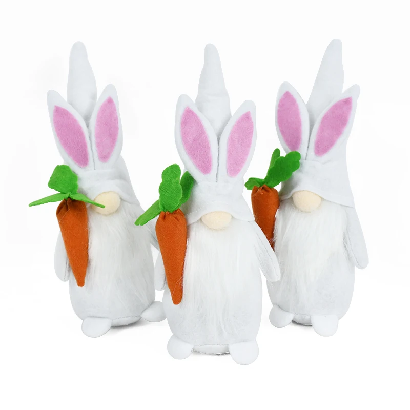 

Easter Decor Faceless Gnome Rabbit Doll Elf Dwarf Plush Carrot Bunny Ornaments Easter Party Spring Home Decorations Kids Gifts