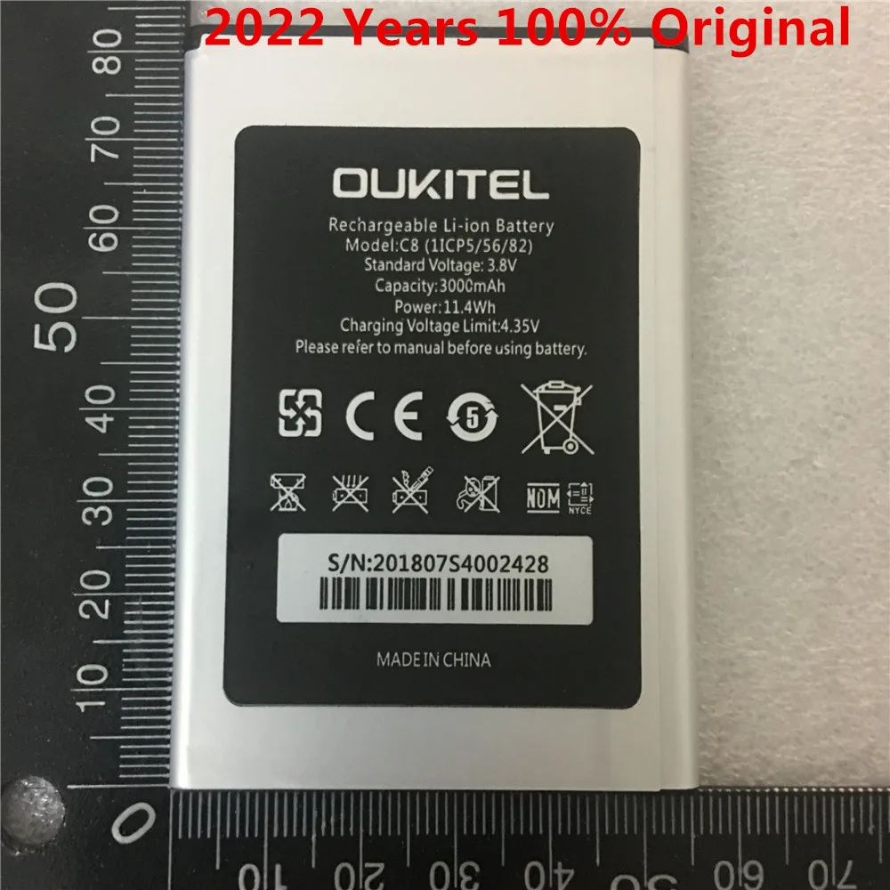 100% Оригинальный аккумулятор oukitel C8 новинка 5 дюйма батарея мобильный телефон 3000