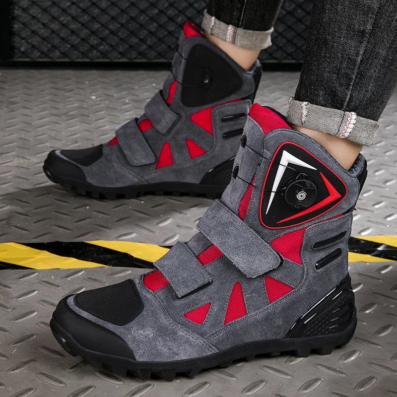 Безопасная мотоциклетная обувь для эскорт с вращающейся пряжкой нескользящая и