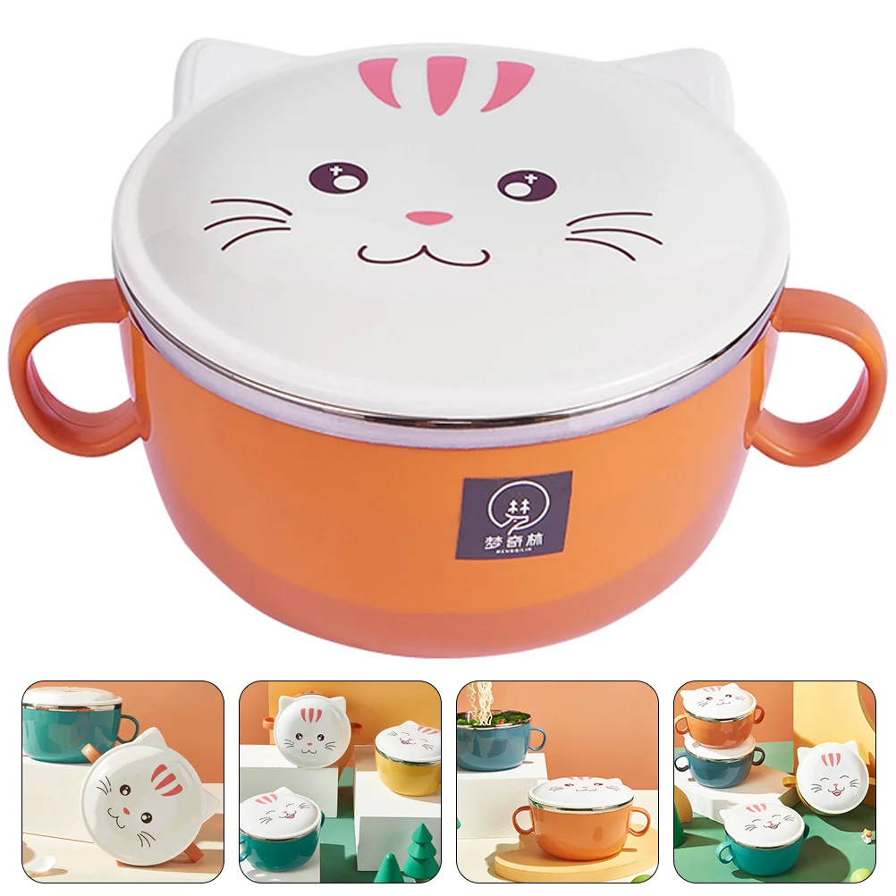 

Bowl Ramen Noodle Cooker Microwave Japanese Bowls Rice Pasta Soba Steel Bento Box Lunch Bowlstainless Pho Cereal Lid Stainless