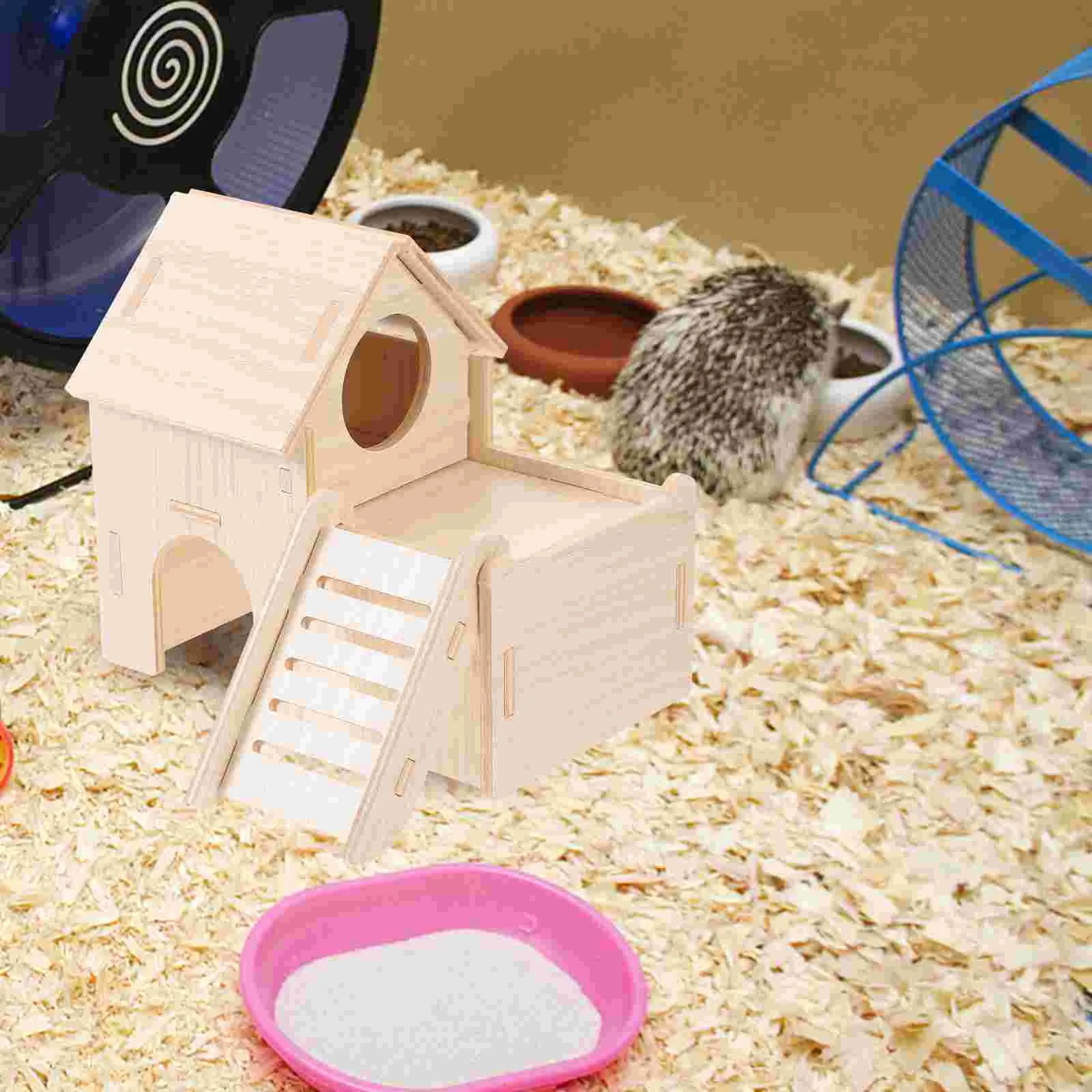 

Toy Adorable Rat House Wooden Hamster Hideaway Hideout Hamsters Guinea Accessories Household
