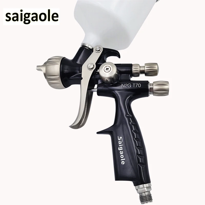 

Saigaole Spray gun Topcoat High atomization paint sheet metal Spray gun Furniture painting Pneumatic tools deko Car paint tools