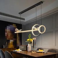 Modern Luxury Simple Chandelier Restaurant Nordic Lamp Strip Dining Living Room Bar Table Home Art Designer Decor Hanging Light