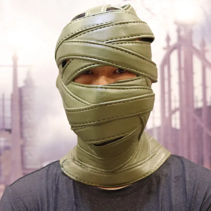 

Face Bandage Mask Halloween Carnival Cosplay Costume Funny Full Head Latex Mascara Anonymous Props Scary Super Hero Men Helmet