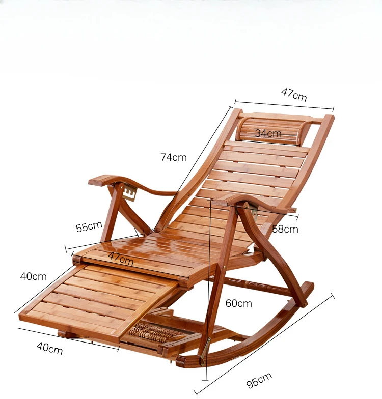 Бамбуковое кресло-качалка для дома балкона кресло отдыха взрослых обеденный