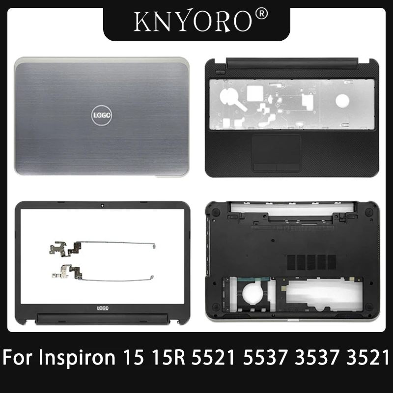 

NEW For Dell Inspiron 15 15R 5521 5537 3537 3521 LCD Back Cover/Front Bezel/Palmrest/Bottom Case/Hinges Silver Top Shell Laptop
