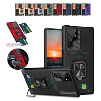 case for samsugn galaxy note20 s21 s22 plus ultra fe a12 m12 f12 a32 a42 a52 a72 a82 card holder stand military ring wallet capa