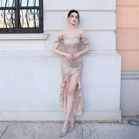 2022 long elegant highlow sexy sweetheart off the shoulder prom dress vestidos de fiesta for women evening grown party