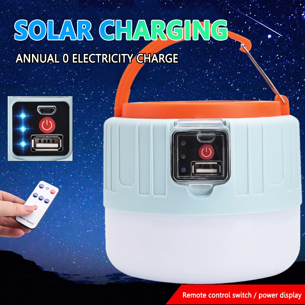 

1000W Solar LED Camping Light USB Rechargeable Super Bright Searchlights For Outdoor Tent Lamp Portable Lanterns Emergency Light
