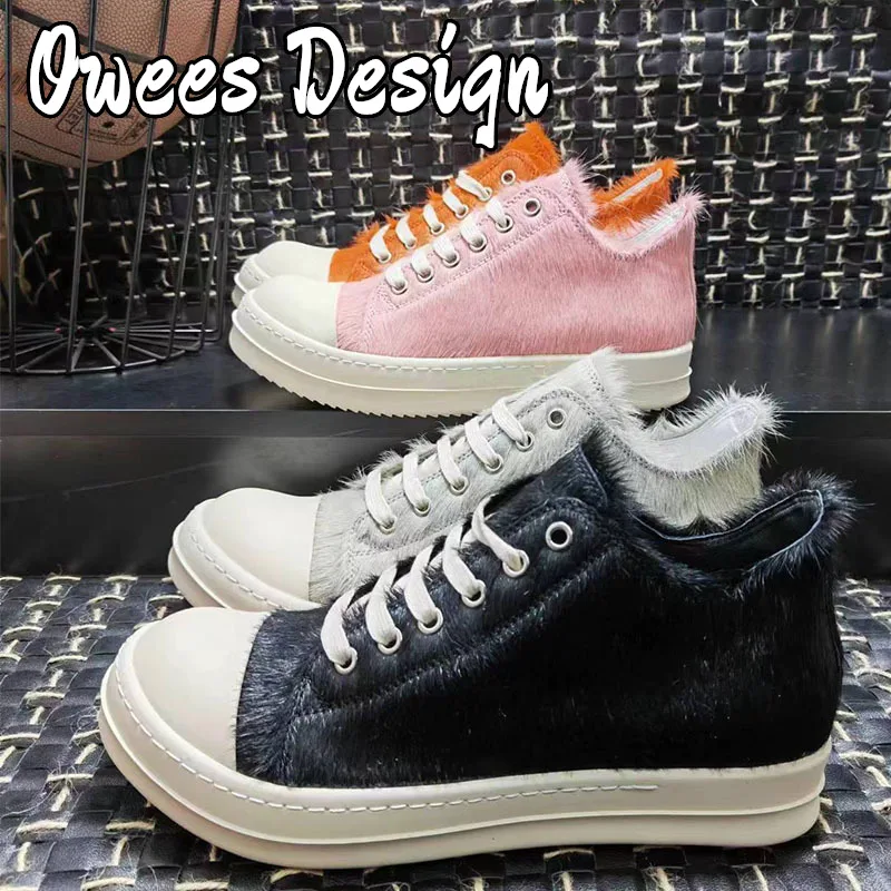 Кроссовки omenin из конской кожи повседневные туфли на шнуровке плоская подошва