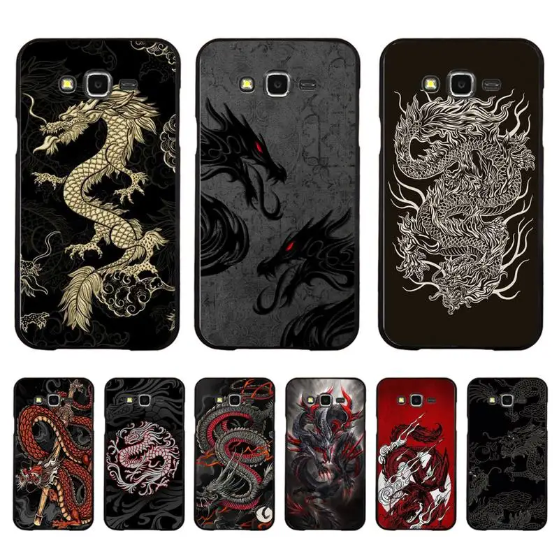 

Fashion Chinese Vintage Dragon Phone Case for Samsung J 2 3 4 5 6 7 8 prime plus 2018 2017 2016 core