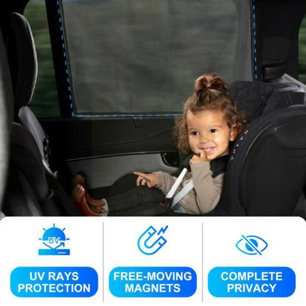 

Car Sunshade Universal Magnetic Mesh Curtain Breathable And Anti-direct Window Curtain Car Cover Side UV Films Sun Window S Q9W4