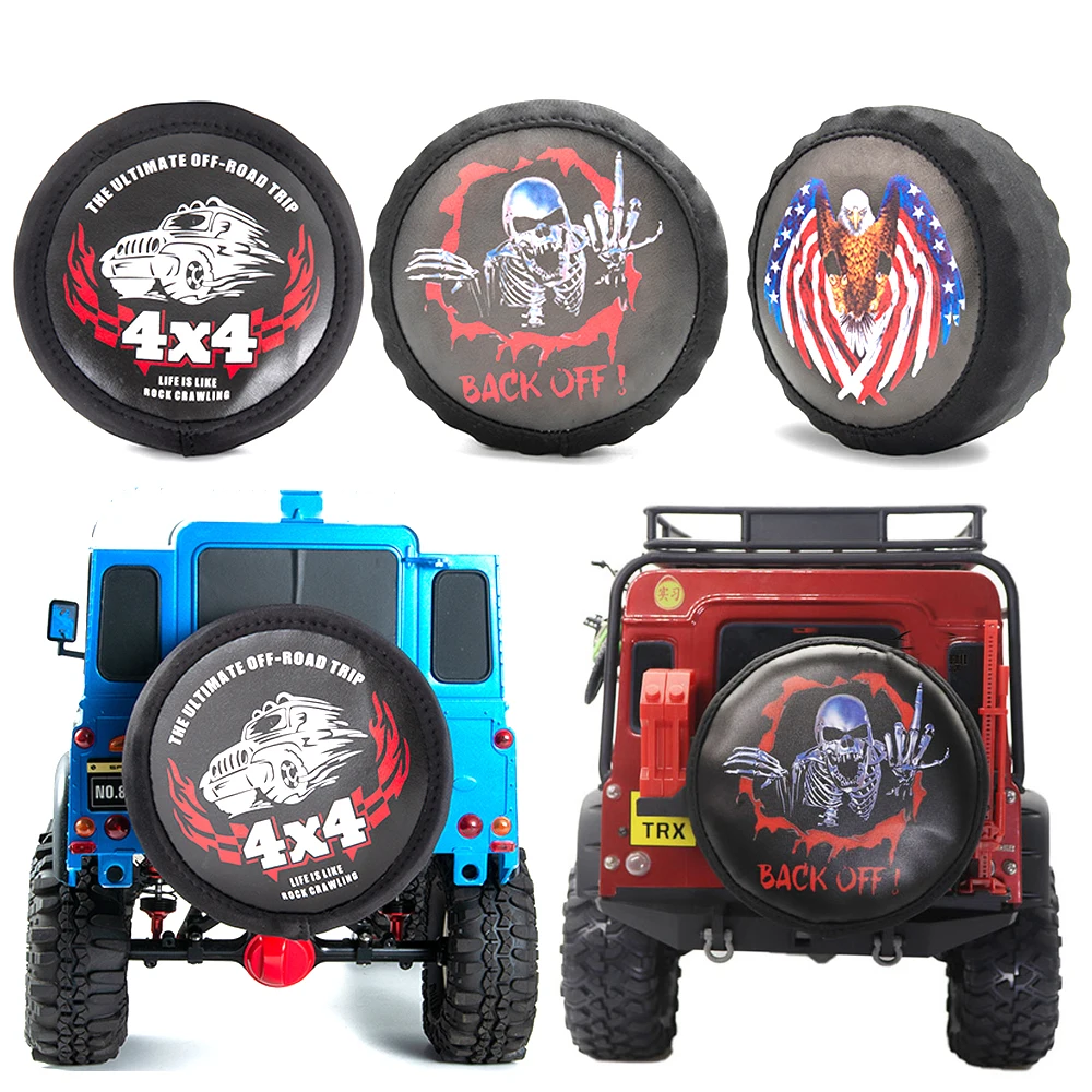 

1/10 Leather Spare Tire Cover Fits 1.9 Inch 110-120mm Wheels for RC Tracked Traxxas TRX4 TRX6 G63 D90 Axial SCX10 D90 D100