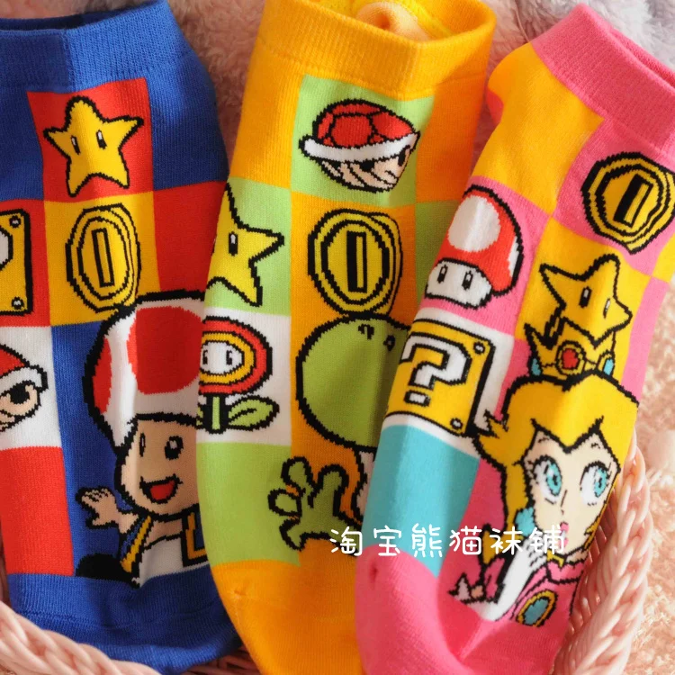 Модные забавные носки для мужчин и женщин в стиле Марио мультяшная Одиссея Йоши