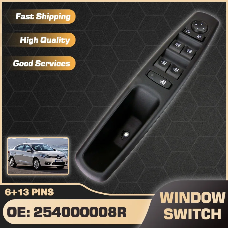 Кнопка переключателя стеклоподъемника 254000008R Master для Renault Fluence L30 Samsung SM3 L38 MK2 2010-2016 6