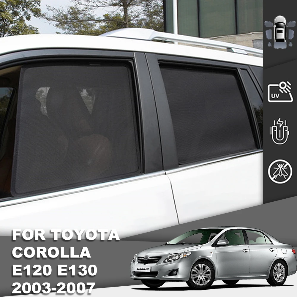 

Магнитный автомобильный солнцезащитный козырек для Toyota Corolla 2002-2008, сетчатая рамка для лобового стекла, Детская Фотоштора, E120, E130