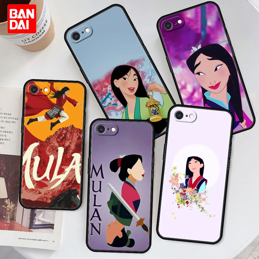 

Cartoon Mulan Princess Phone Case for Apple iPhone 8 7 6 6s Plus X XS Max XR Se 2020 7plus 8plus Xsmax Black Cover Soft Silicone