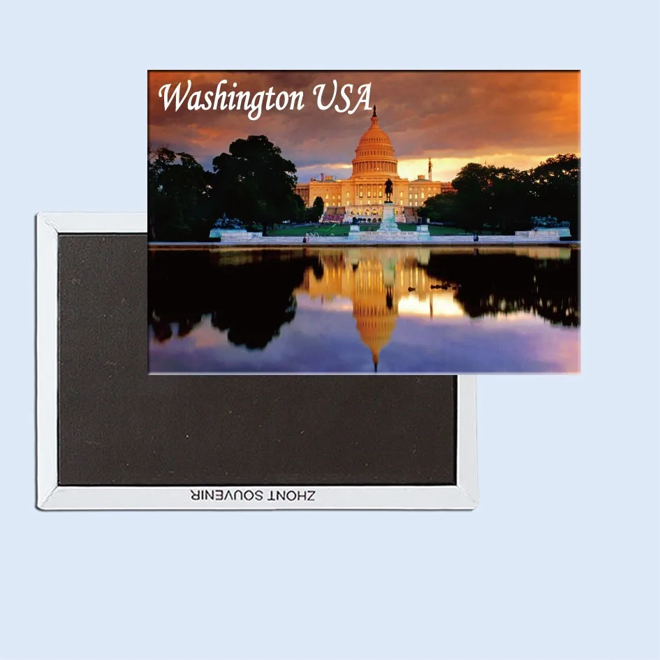 Capitol Reflections at Sunset, Washington USA 24518 Fridge Magnet