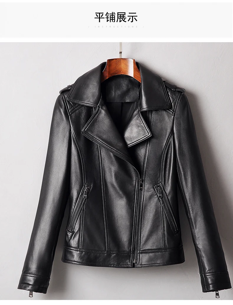 

Hot Sale 2023 real Sheepskin Coat Female Motorcycle Genuine Leather Jacket Women 90% White Duck Down coats clothes Femme Veste