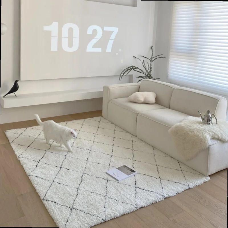

New Moroccan Simple Line Living Room Large Area Carpet Bedroom Decor Soft Fluffy Non-slip Lounge Carpets Rug Mat Room Kids Floor