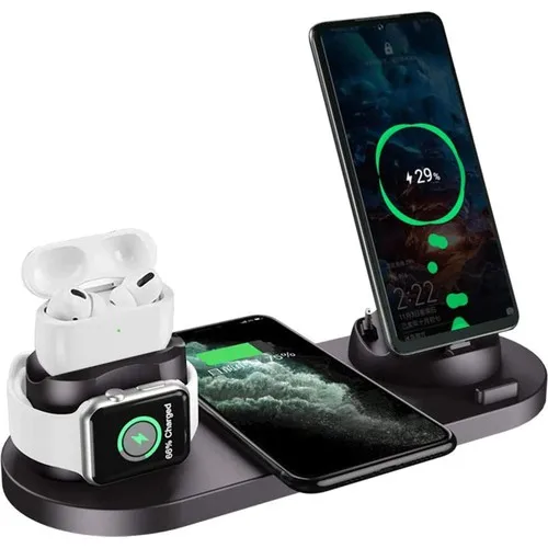 

WRLSS Apple iWatch Airpods iPhone 11 11 Pro 12 12 Pro XS XR 8 Samsung Беспроводная зарядная подставка-Белый Удобный беспроводной