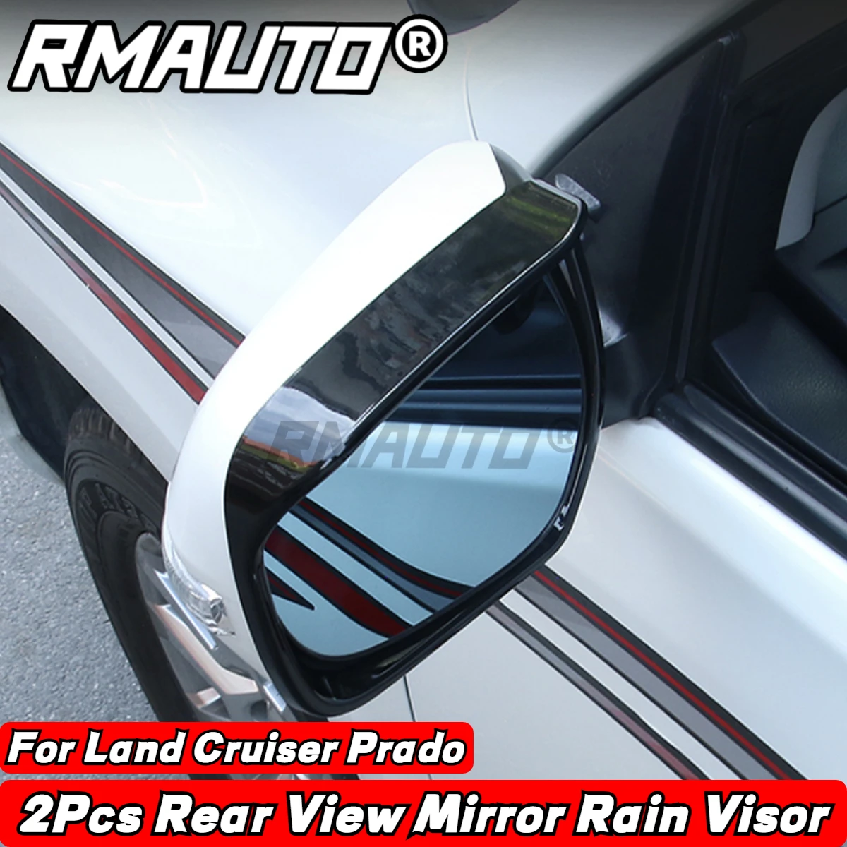 

RMAUTO Rear View Mirror Rain Visor Rain Cover Rain Eyebrow Shield For Toyota Land Cruiser 2008-2021 Prado 2010-2021 Accessories