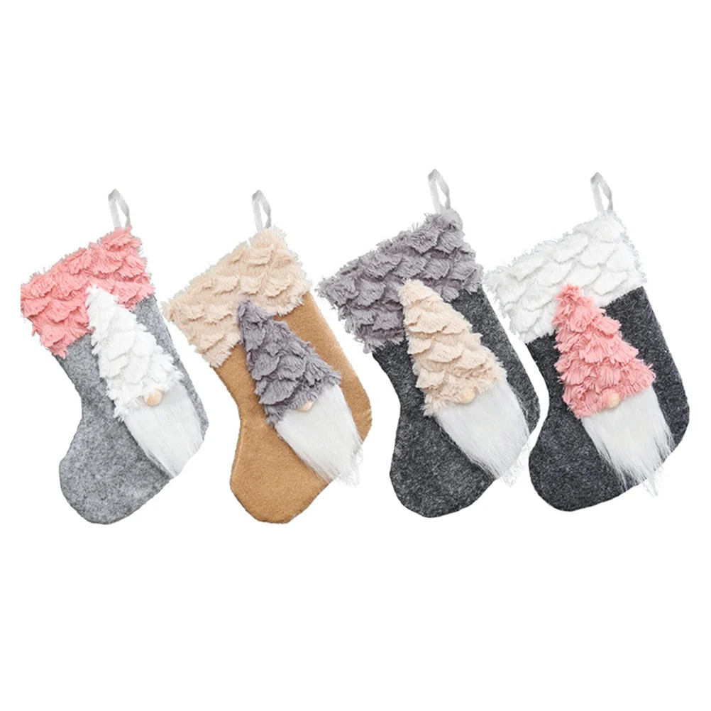 

4Pcs Funny Christmas Decorative Socks Pendants Christmas Tree Hanging Decors