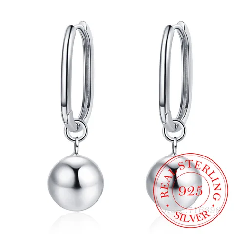 Оригинальные серьги-кольца из стерлингового серебра 925 пробы с большими бусинами для женщин, 2023, корейские ювелирные изделия для свадебной вечеринки, подарок, женские Pendientes