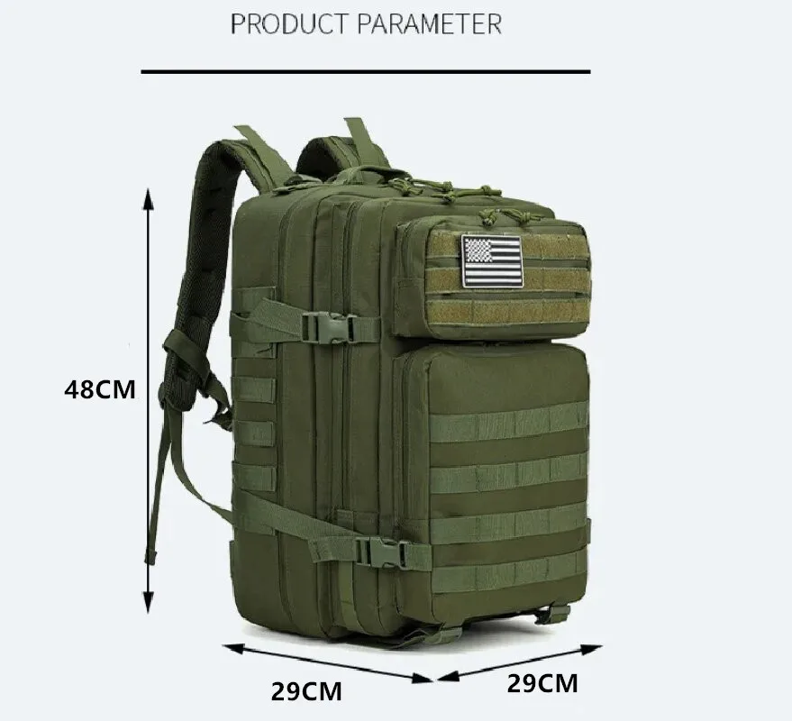 Фото Элитный военный тактический рюкзак 30 л/50 л, износостойкий, прочный, с системой MOLLE, для выживания на 3 дня, для активного отдыха, альпинизма, путешествий и работы №5