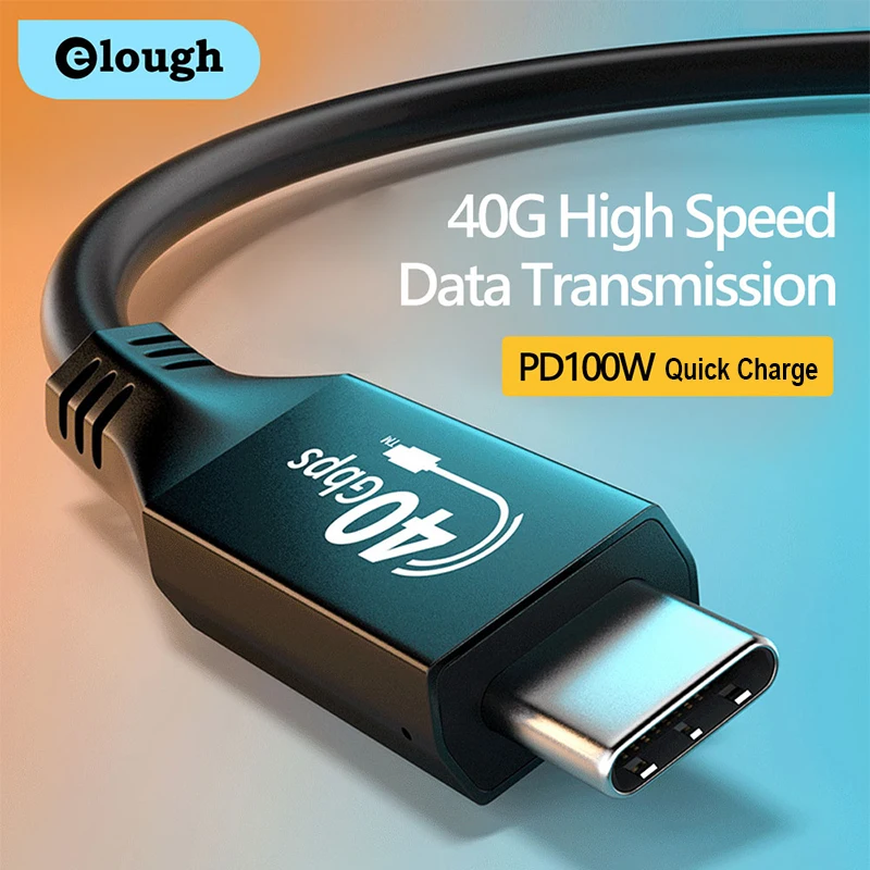 

Elough 100W USB Type C To USB C Cable USB-C PD Quick Charging Charger Wire Cord For Macbook Samsung Xiaomi Phone Charging Cable