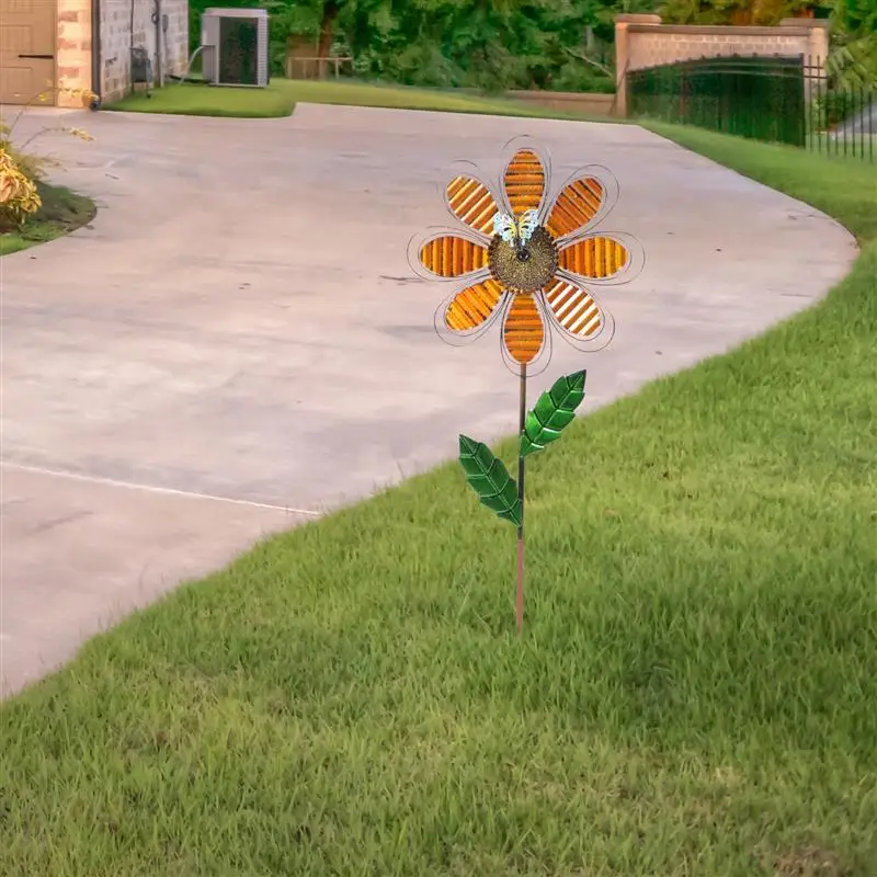 

Iron Art Windmill Garden Ground Inserted Pinwheel Bird Repellent Windmills Spinner for Outdoor Garden Lawn Yard Decoration
