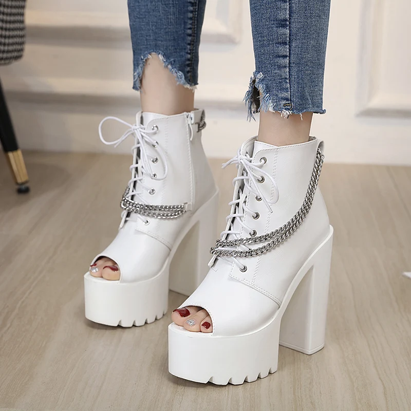 

Boots Women New 2023 Luxury Designer Clogs Platform Female Shoes High Heel Fashion Sexy Mid Calf Ladies Elegant Rubber Large Si