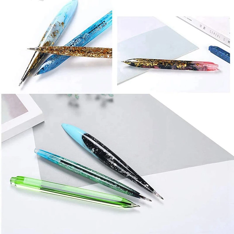 

6 Pieces Of Silicone Resin Mold Ball Point Pen Mold, Crystal Epoxy Mold, Used For DIY Handicraft Decoration
