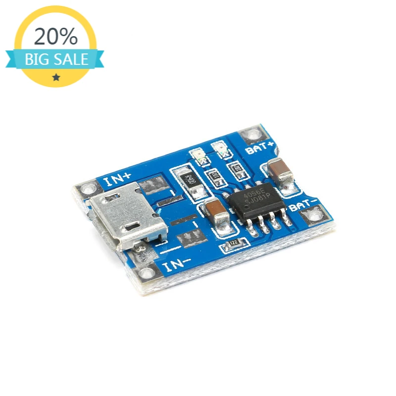 

5pcs TP4056 5V 1A Lipo Battery Charging Board Charger Module lithium battery DIY MICRO Port Mike USB 18650 Plate Interface