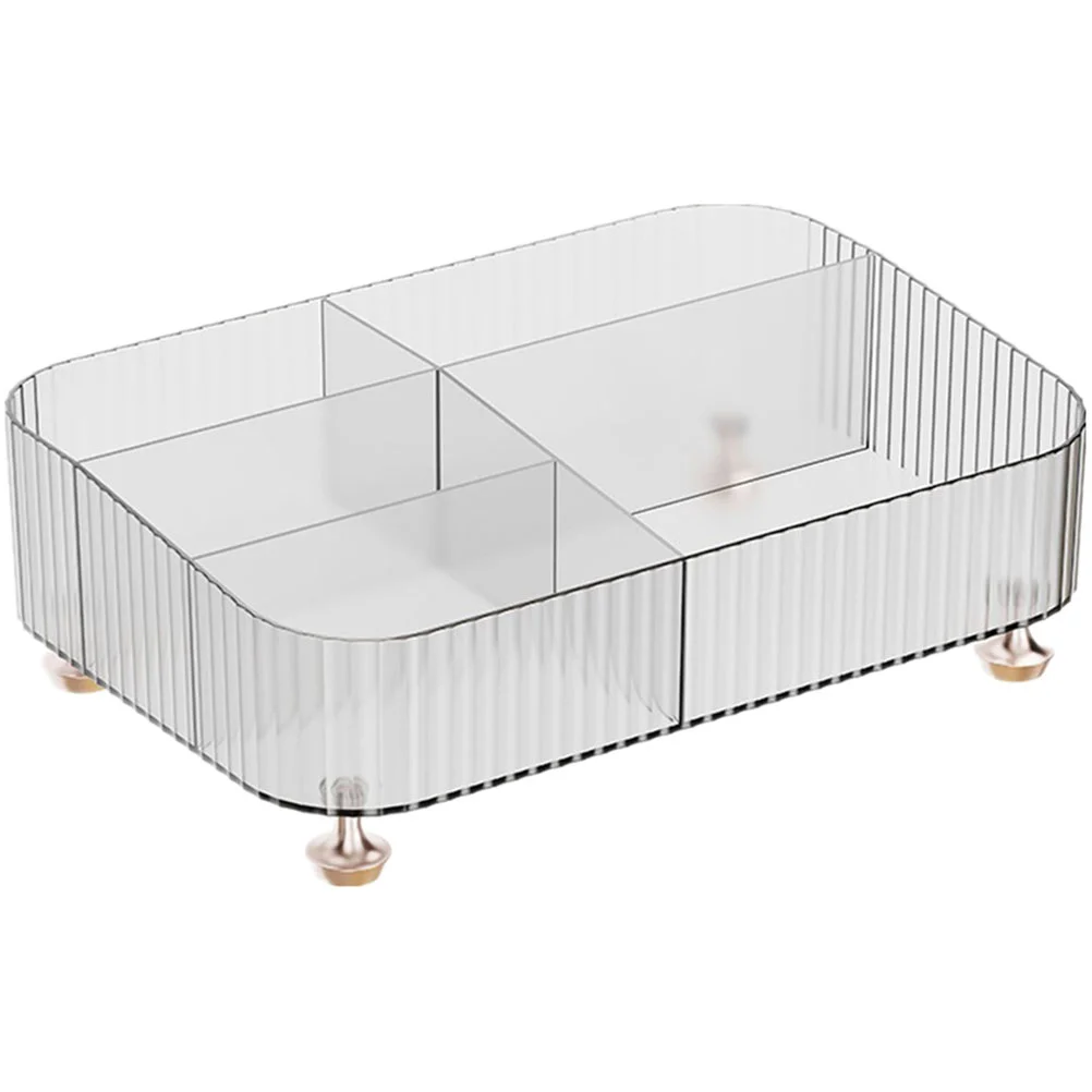 

Organizer Tray Storage Makeup Desktop Vanity Bathroom Bin Compartment Box Clear Holder Tabletop Desk Stackable Shelves Basket