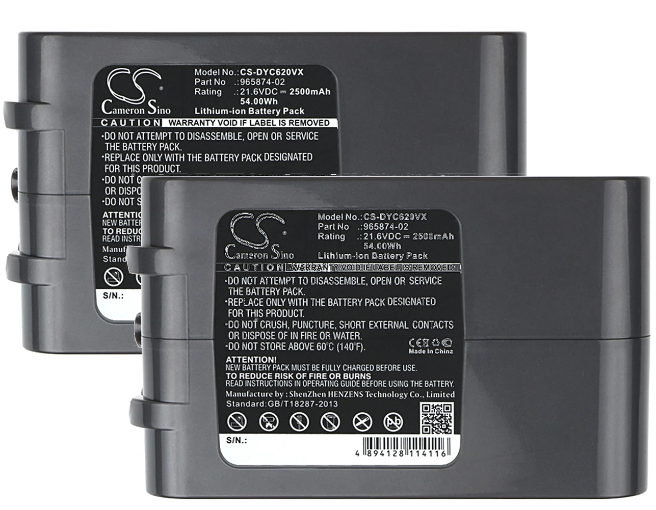 

2pack 2500mA Battery for Dyson 205794-01/04,965874-02
