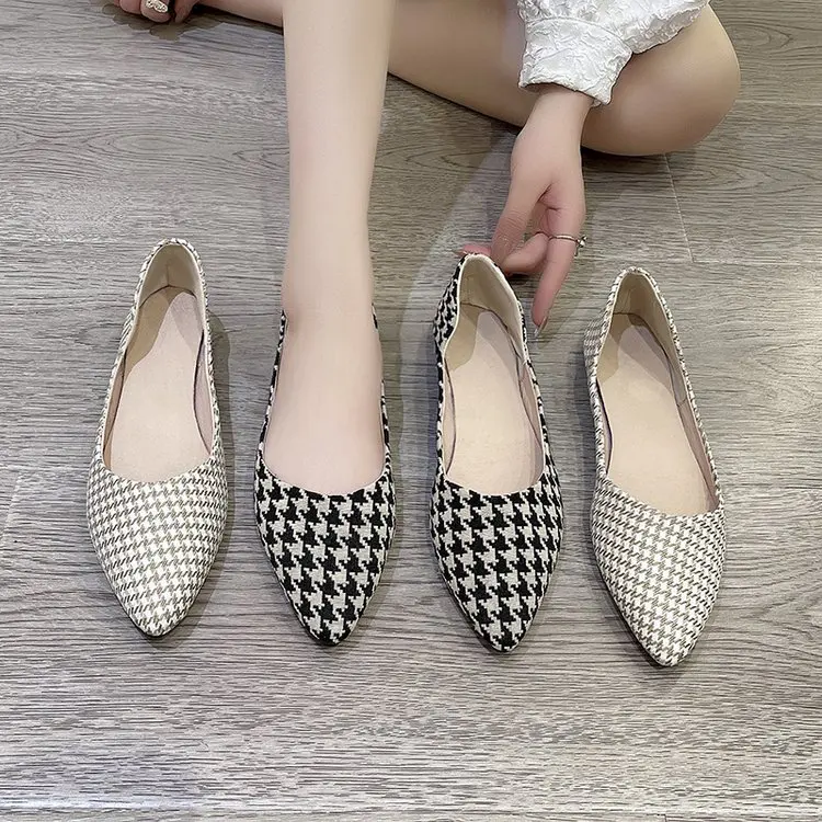 Женские туфли на плоской подошве, милые летние туфли в шотландскую клетку, модель 2023 на весну