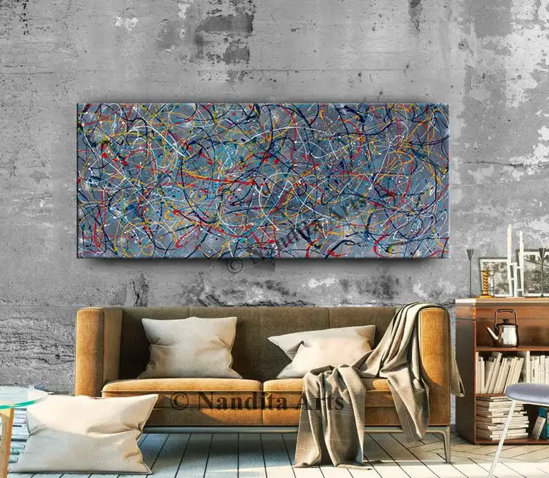 

Jackson Pollack Abstract Red Large Wall Art Handmade Painting on Canvas by abstract oil painting, abstract contemporary art